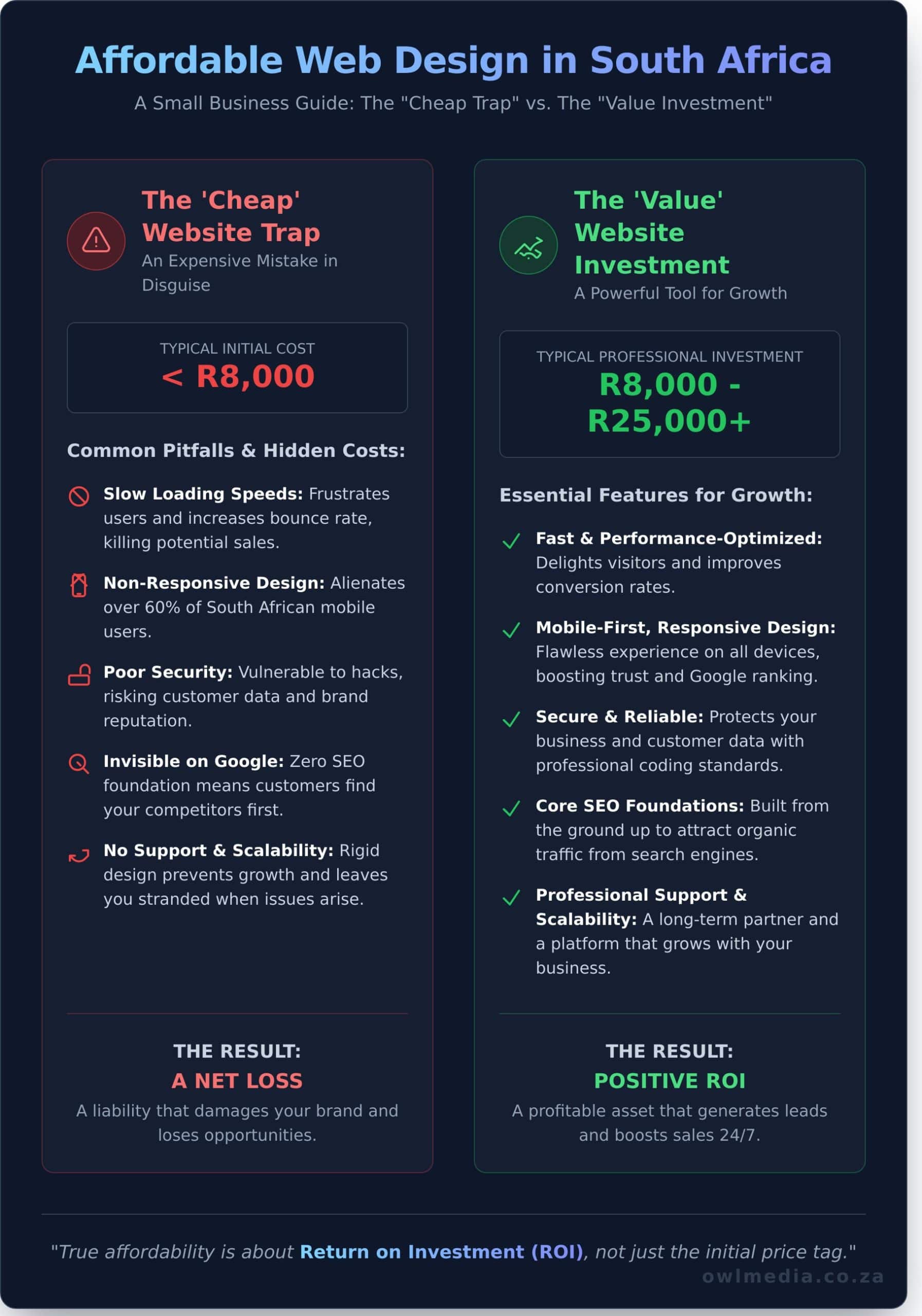 Affordable Web Design South Africa: A Small Business Guide (2026) - Infographic